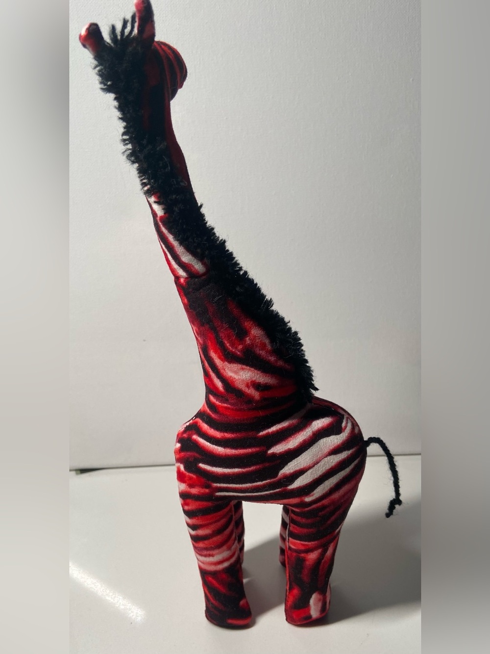 Vintage Handcrafted Watoto Uganda Red Zebra Giraffe Plush Stuffed Animal Plushie